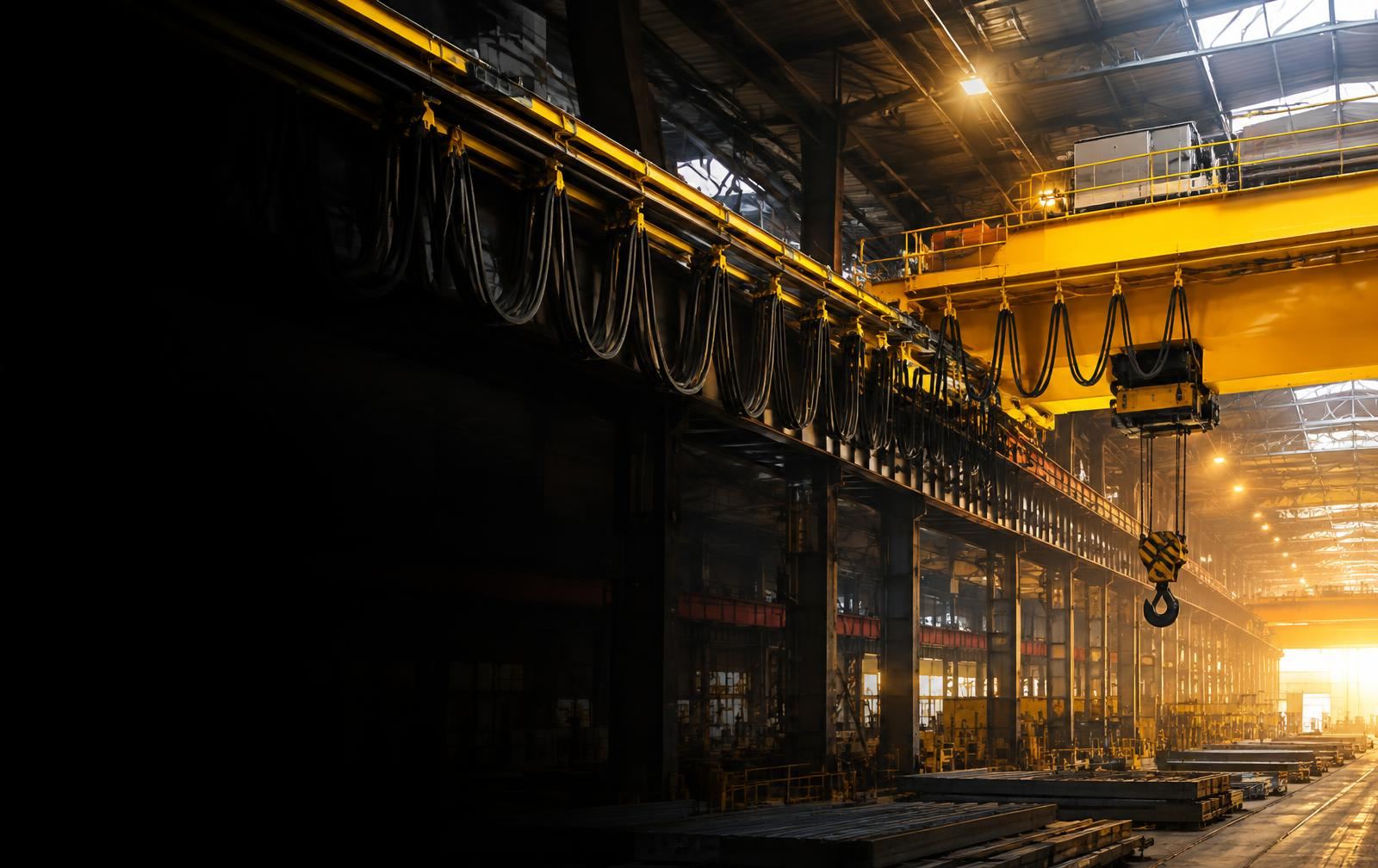 Overhead crane with Conductix energy transmission system